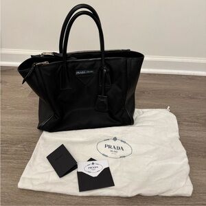 Authentic Prada black nylon leather bag
